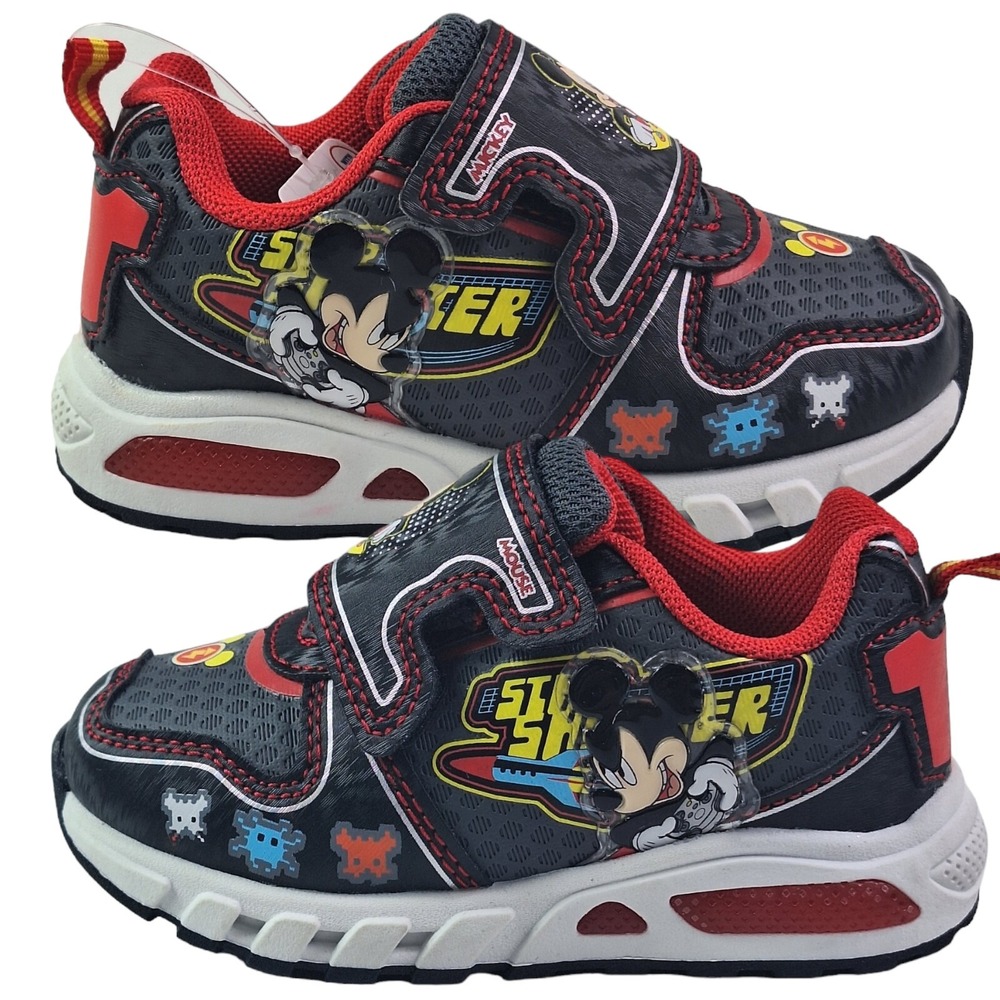 MICKEY‎ MOUSE DISNEY Boys Light-Up Shoes Sneakers Toddlers Size 7 new (16cm)